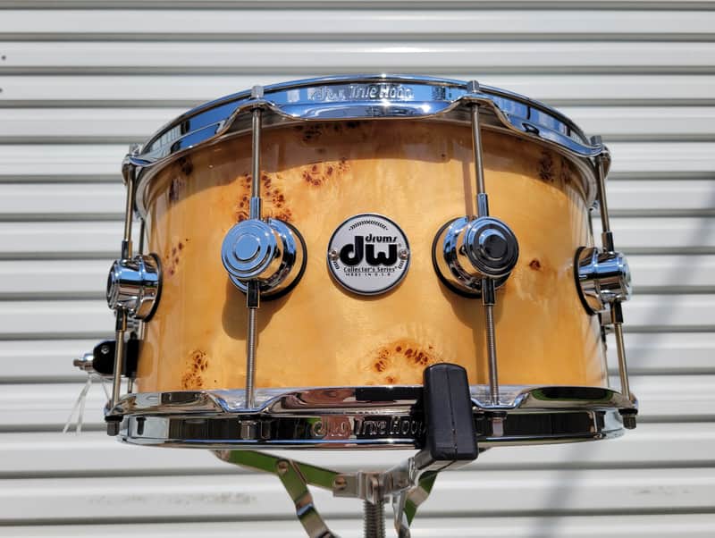 DW Collector's Series Exotic VLT 7x14 Snare Drum - Mapa Burl W/ Protection Racket Bag (C013-4) image 1