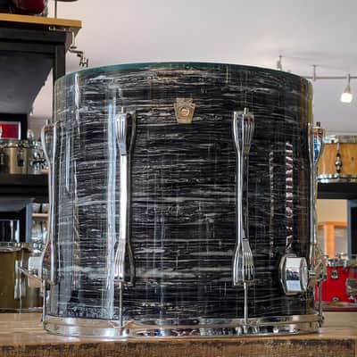 90's Ludwig Classic Maple Oyster Black Pearl 14/18/24 Mach Lug Drum Set image 11