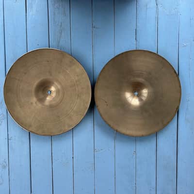 Zildjian 1960's 14" New Beat Hi-Hats 3-Dot Bold Stamp Vintage 1960s - Vintage image 3