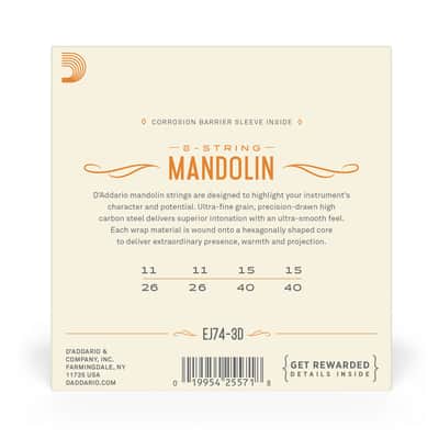 Mint 3 Sets of D'Addario EJ74 Mandolin Strings, Phosphor Bronze, Medium (11-40) image 5