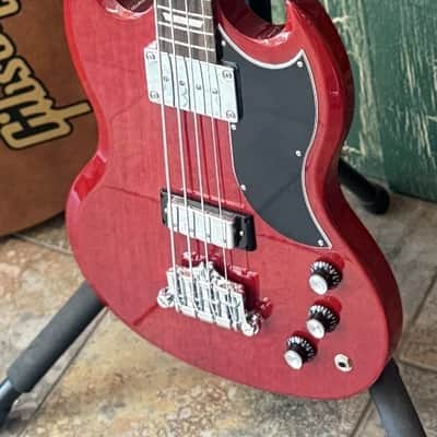 Gibson 2025 Standard SG 4 String Electric Bass Guitar W Case Heritage Cherry image 7