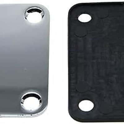 4-Bolt Electric Guitar Replacement Neckplate Bass Metal Neck Plate with Screws for FD Strat Tele or Basses Chrome image 2