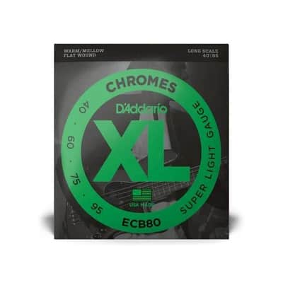 D'Addario XL Chromes 40-95 SL Long Scale Flatwound Bass Guitar Strings - ECB80 image 3