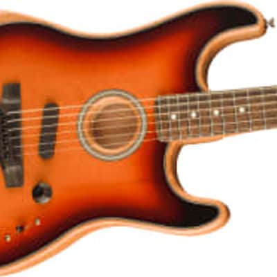 Fender American Acoustasonic Strat, Ebony Fingerboard, 3-Color Sunburst image 1