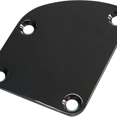 Electric Guitar Curved Neck Plate Stainless Steel Neck Joint Plate Compatible with Strat St Telecaster Tele Electric Bass Guitar Replacement Parts Vacuum Black image 3