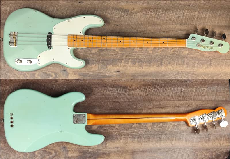 MyDream Partcaster Custom Built - Aged Sonic Blue T-Bass Matching Headstock image 1