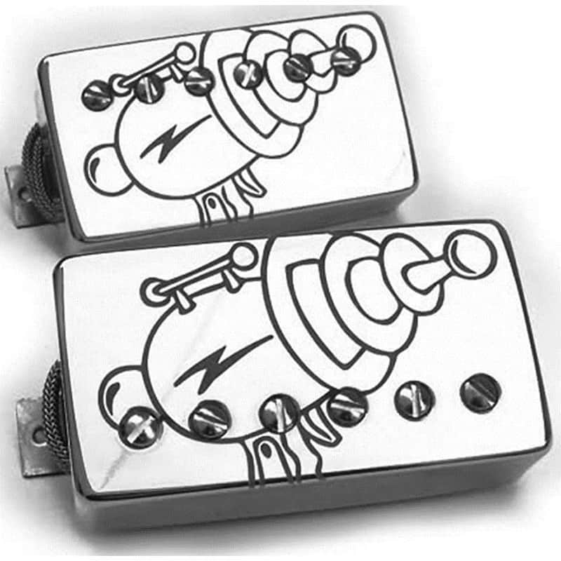 Bare Knuckle Rebel Yell Pickup Set 50mm Spacing Chrome Covers w/Ray Gun Etch image 1