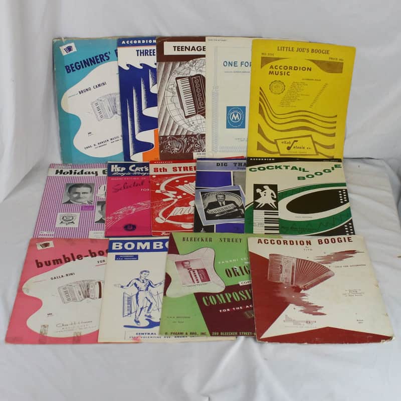 Lot of 14 Used Accordion Sheets - Boogie Woogie Music (Vitak Elsnic, Hansen, Pietro Deiro) image 1