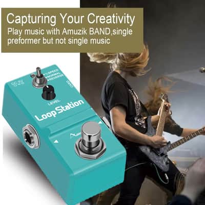 Amuzik Nano Guitar Looper Pedal – 10 Minutes Recording, Unlimited Overdub, 3 Modes, TF Card Support image 5