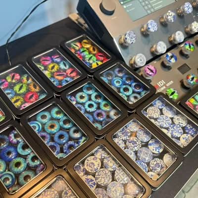 12Pcs Tonevo Footswitch Topper Cap Devil Eye / Blue and White Porcelain Style, Price include the import duty to US buyer image 1