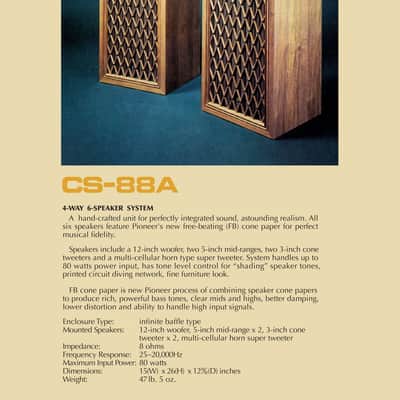 Pioneer CS-88A Legendary 1970's Speakers image 21