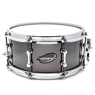 Ahead 3mm Cast Bell Brass Snare Drum 13x6 Black Chrome w/Trick Throw