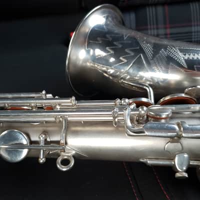 ultra-RARE silver Martin Handcraft Committee I pro alto sax overhauled art-deco city skyline search lights edition aka Mars attacks Earth image 13