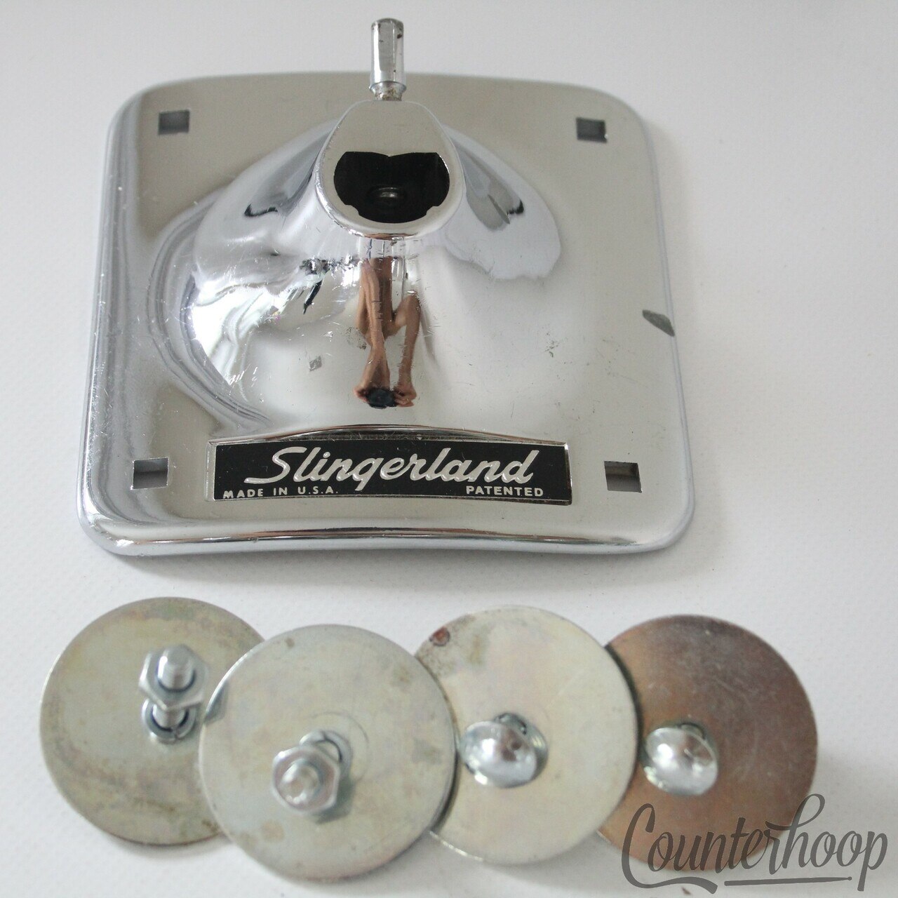Slingerland Chrome Set-O-Matic Bass Drum Mount Tom Arm Receiver Sound King 60s* — main photograph