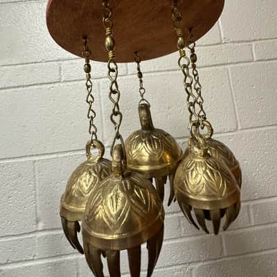 Dobani ELPB 5-Piece Elephant Bells on Holder, Solid Brass, Graduated from 1.5"-3" image 12