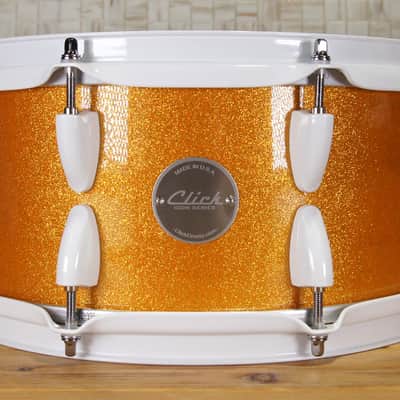 Click Custom 10ply Maple 6x12 Snare Drum Orange Misty Sparkle image 10