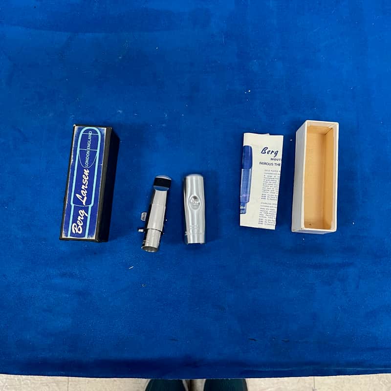Vintage Berg Larsen Metal Alto Sax Saxophone Mouthpiece with Original Box Cap and Ligature 95/2 SMS image 1