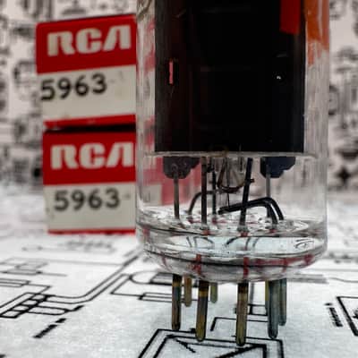 RCA 5963 12AU 7 Black Plate Matched Pair - NOS Vintage Vacuum Tubes - Industrial 12AU7 ECC82 Equivalent - Made in USA image 14
