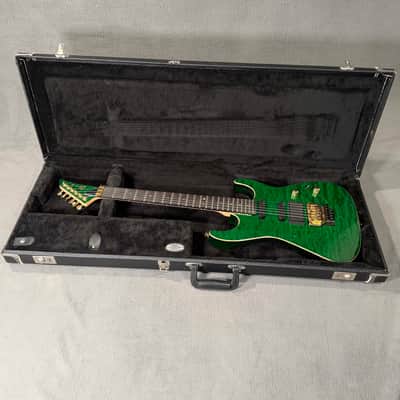 Charvel USA Custom Dinky EMG HSS FR Transparent Green 2004 w/ Hard Case - Quilted Maple image 15