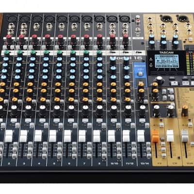 TASCAM Model 16 Multitrack Recorder / Mixer / Audio Interface 2019 - Present - Black with Wood Cheeks image 1