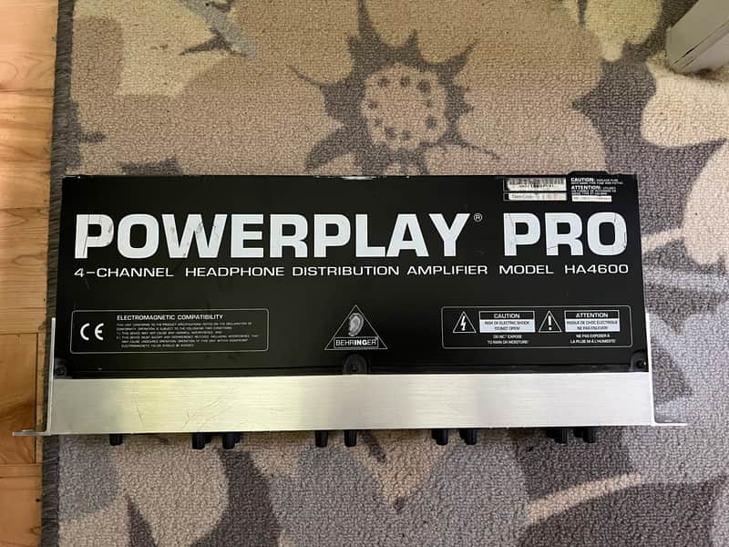 Behringer Powerplay Pro HA4600 4-Channel Headphone Amplifier - Black / Silver image 1