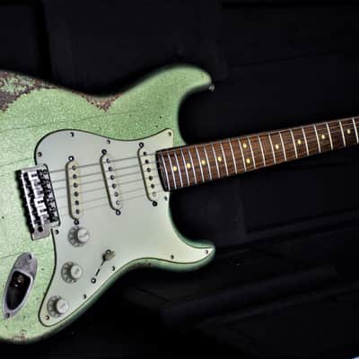 American Fender Stratocaster Custom Heavy Relic Lime Green Sparkle "Duncan Antiquities" image 11