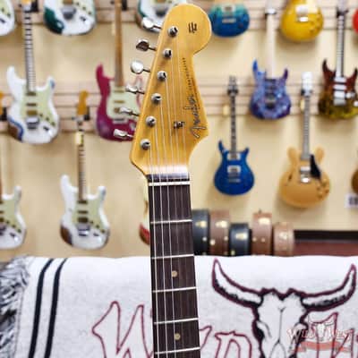 Fender Custom Shop 1960 Stratocaster Heavy Relic Aged Black over 3 Tone Sunburst 7.65 lbs image 7
