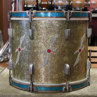 Septemeber 1940 Leedy 12x15 Marching Snare Drum in Gold Sparkle Full Dress image 2