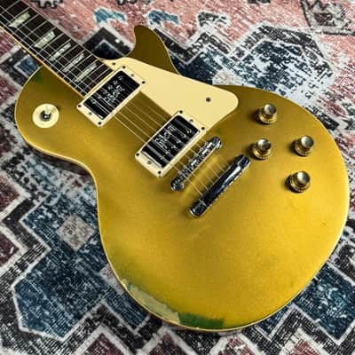 1972 Gibson Les Paul Deluxe Goldtop W/ Factory Humbuckers Vintage Electric Guitar W/ Embossed Patent # Sticker Pickups! image 9