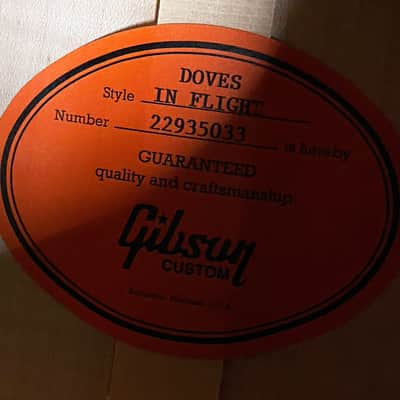 NEW! Gibson Custom Shop Dove - Doves In Flight - Made 2 Measure - Custom Ordered in Autumnburst Finish - Authorized Dealer - 5 lbs - G06614 image 5