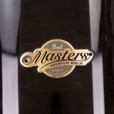 PEARL MASTERS PREMIUM BIRCH (BRP) 5 PIECE DRUM KIT, BLACK MIST, GOLD FITTINGS (PRE-LOVED) image 12
