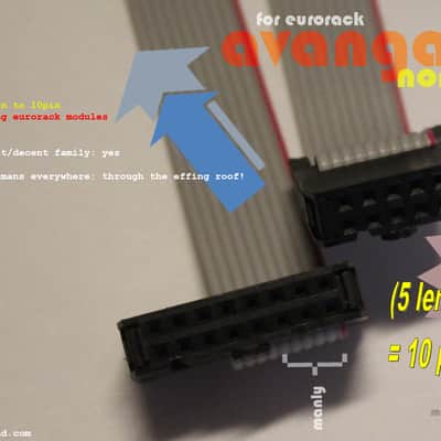 (Variety Pack of 10) • 5 lengths • 16pin to 10pin Power Connector • Eurorack Power Bus Ribbon Cable • Avantgarde Sound 2024 image 2