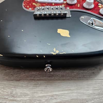 Reliced Sunburst Loaded Guitar Body w/ Noiseless 60's Pickup, Red Tortoise Pickguard image 3