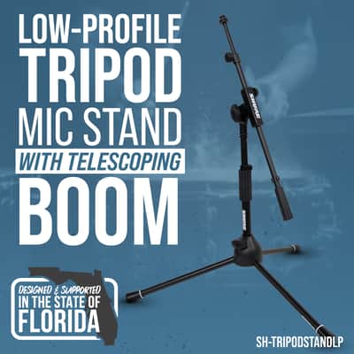B-Stock Shure by Gator Low-Profile Tripod Mic Stand with Adjustable Height and Telescoping Boom; (SH-TRIPODSTANDLP) image 9