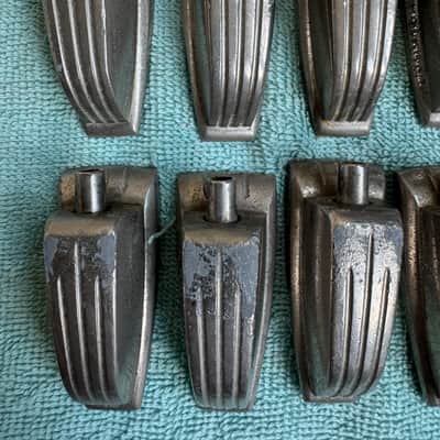Ludwig Lot of 10 Vintage Large Classic Bass Drum Lugs item # 2243 50s - Nickel image 3