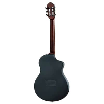 Ortega RTPSTD-SBK-L - Left-Handed Standard Thinline Crossover Electric Nylon String Guitar - TourPlayer Series image 5