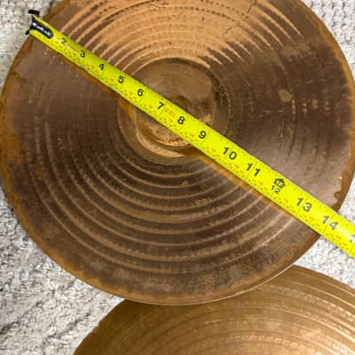 Zildjian 14" A. Zildjian '60s Stamp Hi-Hat Cymbals (Pair) 1960s - Traditional image 3