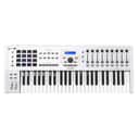 Arturia KeyLab mkII 49 Keyboard Controller - White featuring 49-note MIDI Controller Keyboard with Aftertouch, 16 RGB Backlit Performance Pads, 9 Large Faders, 9 Rotary Encoders, 4 CV Outputs, 5 Expression Control Inputs