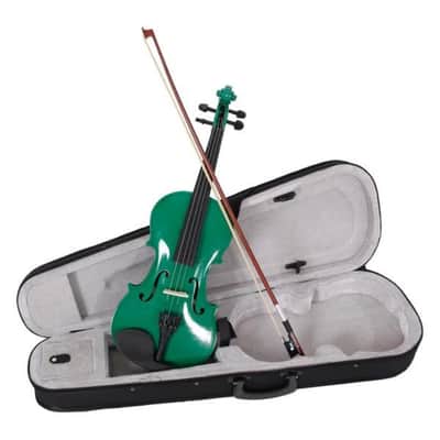 4/4 Full Size Green Acoustic Violin Set – Maple Top Beginner Violin with Case, Bow & Rosin – Stylish Musical Starter Kit for Students, Teens & Adults image 3