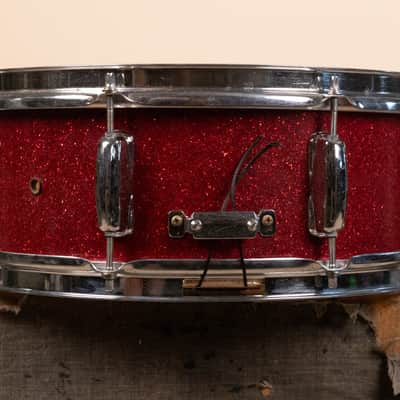 Vintage MIJ 5x14 Red Sparkle Snare Drum image 2