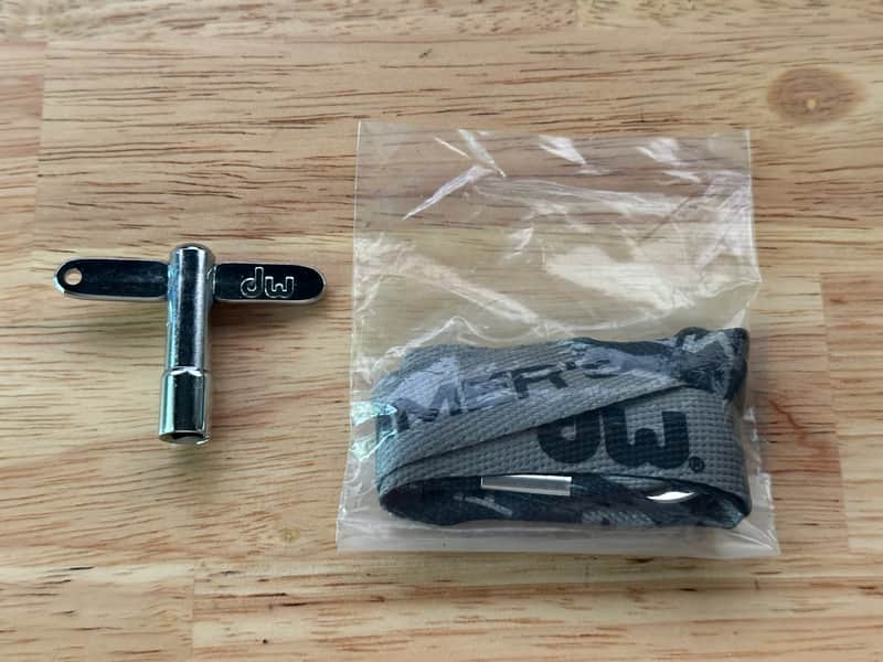DW DRUM WORKSHOP CHROME DRUM KEY DRUMKEY & LANYARD BRAND NEW image 1