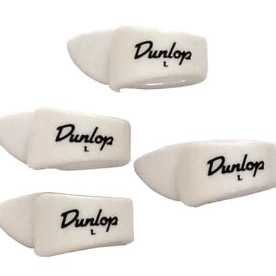 Dunlop Thumb Picks  White  4 Pack  Large - (9003P)  Guitar and banjo