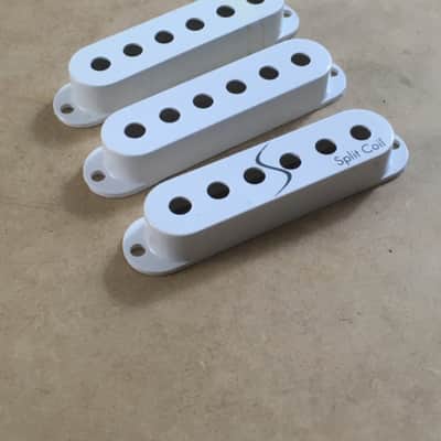 3 Fender Vintage Style Strat Pickup Covers Electric “Split Coil” NOS Relic White image 1