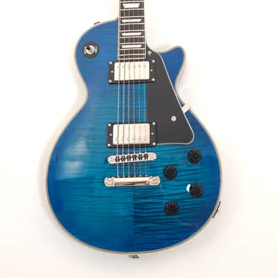 Agile AL-3200MCC-27 Blue Flame Baritone Electric Guitar in 27 Inch Scale image 1