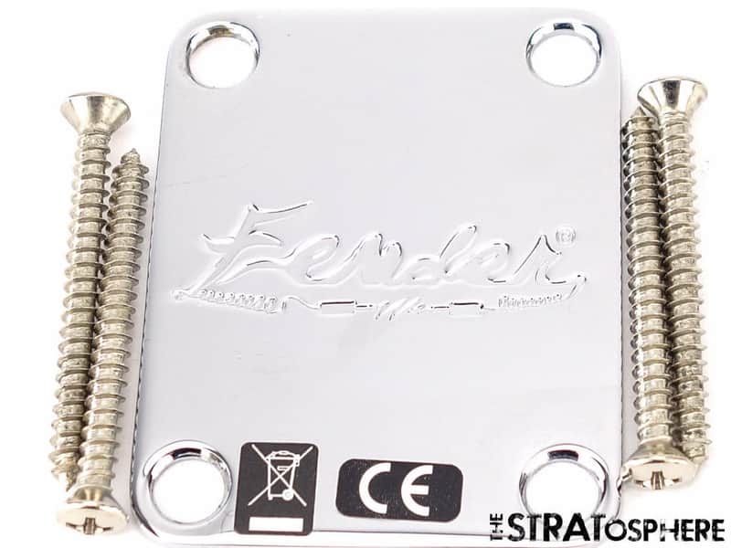 Fender Kurt Cobain Logo NOS Jaguar NECK PLATE Chrome Electric Guitar Parts SALE image 1