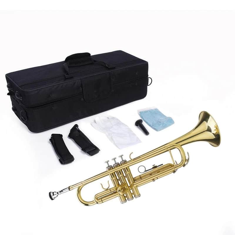 New Bb Trumpet Standard Trumpet Set for Student Beginner with Hard Case Golden image 1