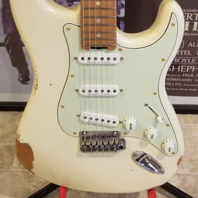 Shijie STE Pro Strat Vintage White Relic Nitro Finish image 1