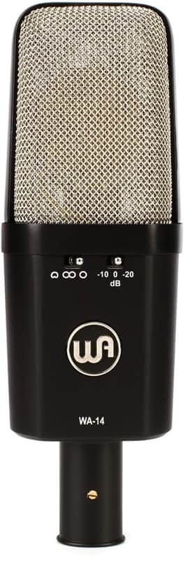 Warm Audio WA-14 Large Diaphragm Condenser Microphone, Black with silver grille image 1