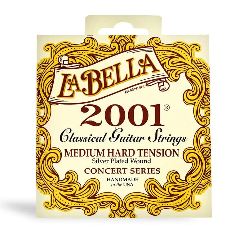 La Bella 2001 Silver-Plated Wound Classical Guitar Strings, Medium-Hard Tension image 1