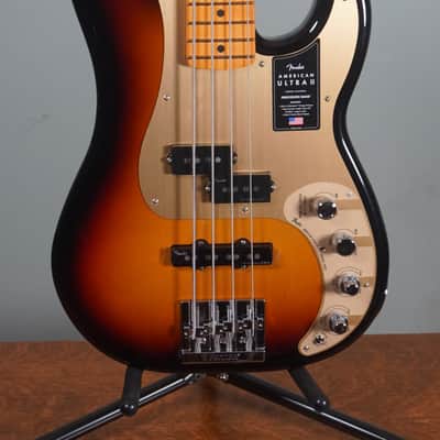 Fender American Ultra II Precision Bass, Maple Fingerboard, Ultraburst w/ Deluxe Molded Case - Open Box image 1